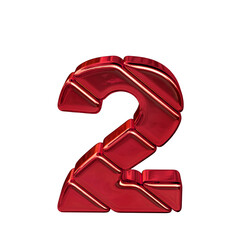 Symbol made of diagonal red blocks. number 2