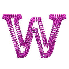 Symbol of small purple spheres. letter w