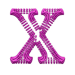 Symbol of small purple spheres. letter x