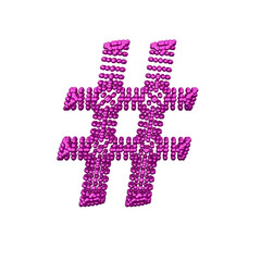 Symbol of small purple spheres