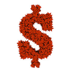 Symbol from red leaves