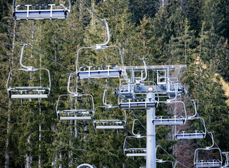 chair lift in the mountains