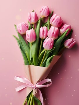 Mother's day, Holiday, Love, birthday, Easter background. Beautiful tulip flowers background. Vertical video for business.