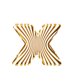 White symbol with ultra thin gold straps. letter x