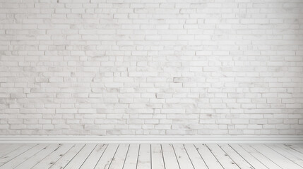 Fototapeta premium Fond d'un mur blanc en intérieur, texture plâtre, briques. Ambiance claire. Arrière-plan pour conception et création graphique.