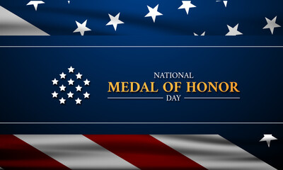 Obraz na płótnie Canvas Happy National Medal Of Honor Day Background Vector Illustration