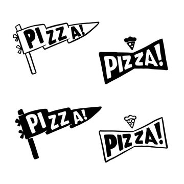 Hand drawn doodle Hot pizza. Doodle vector.