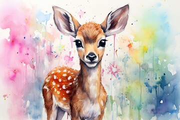 Colorful Animal Drawings: Watercolor Background Masterpieces