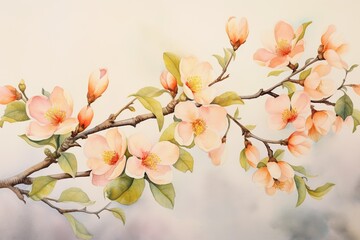 Fototapeta premium Delicate Apricot Watercolor Background