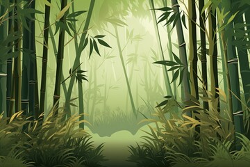 Bamboo Color Vibes: Calming Natural Design in a Soothing Bamboo Forest Scene