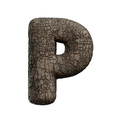 tarmac letter P - Upper-case 3d asphalt font - suitable for road, transport or highway related subjects