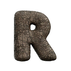 tarmac letter R - Uppercase 3d asphalt font - suitable for road, transport or highway related subjects
