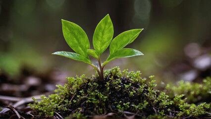 Young Plant Growing In Sunlight