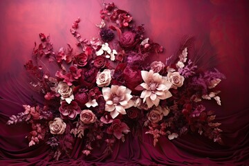 Burgundy Bliss: Stylish Backdrop Immersed in Rich Colored Elegance