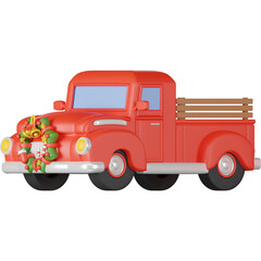 Christmas Car 3d Illustration