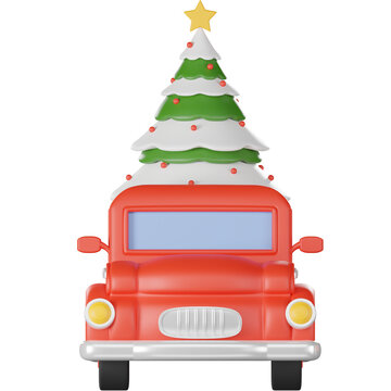 Christmas Car 3d Illustration