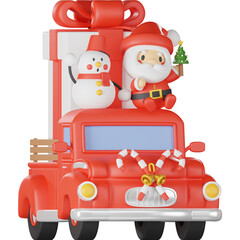 Christmas Car 3d Illustration