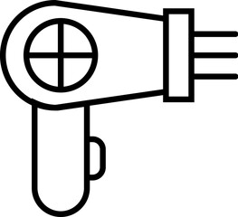 Hairdryer Simple Minimalistic Outline Icon. Suitable for books, stores, shops. Editable stroke in minimalistic outline style. Symbol for design