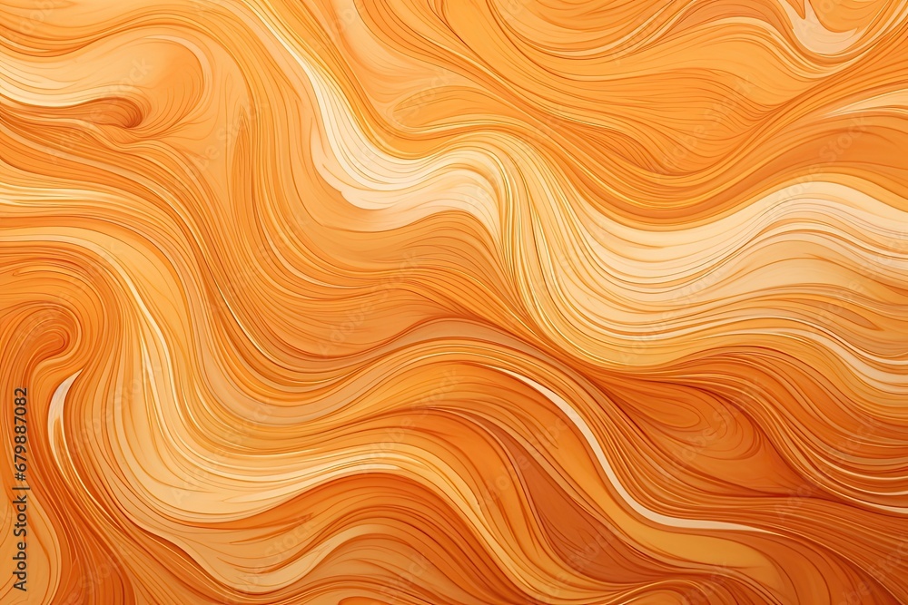 Poster caramel color paper art: wavy fragment with visually pleasing patterns