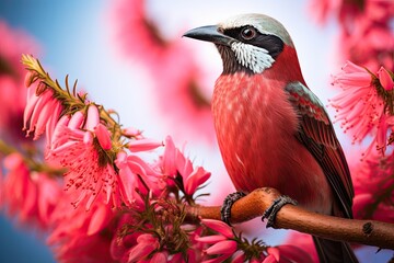 Exotic Carmine Color: Vibrant Photograph of a Carmine Bee-eater Bird