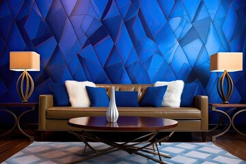 Cobalt Wave: A Bold and Dynamic Modern Geometric Pattern Design