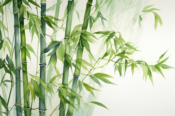 watercolor bamboo painting bamboo Background Bamboo watercolor stems and leaves