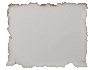 Torn old paper. Vintage paper with torn edges. PNG cut a piece of paper. The edges of the paper are dirty.
