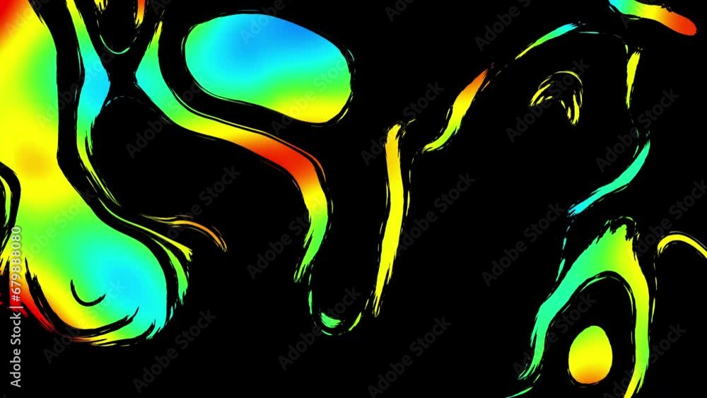 Poster seamless abstract psychedelic trippy background for loop playback. 4k video. animated iridescent thi