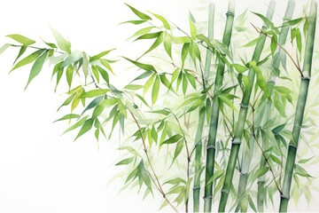 watercolor bamboo painting bamboo Background Bamboo watercolor stems and leaves