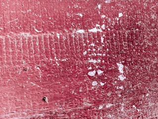 Dirty cement wall with peeling paint. Scratched painted old wall. Abstract grunge background with...