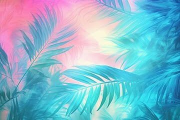 Fototapeta na wymiar Turquoise Blur: Soft Tropical Design Background in Refined Color