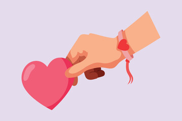 Happy People give love and optimistic. Love concept. Colored flat vector illustration isolated.