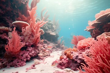 Coral Pink Dream: Captivating Tropical Reef Texture in Vivid Hues