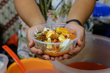 Pickled Bogor vegetables in the palm of your hand