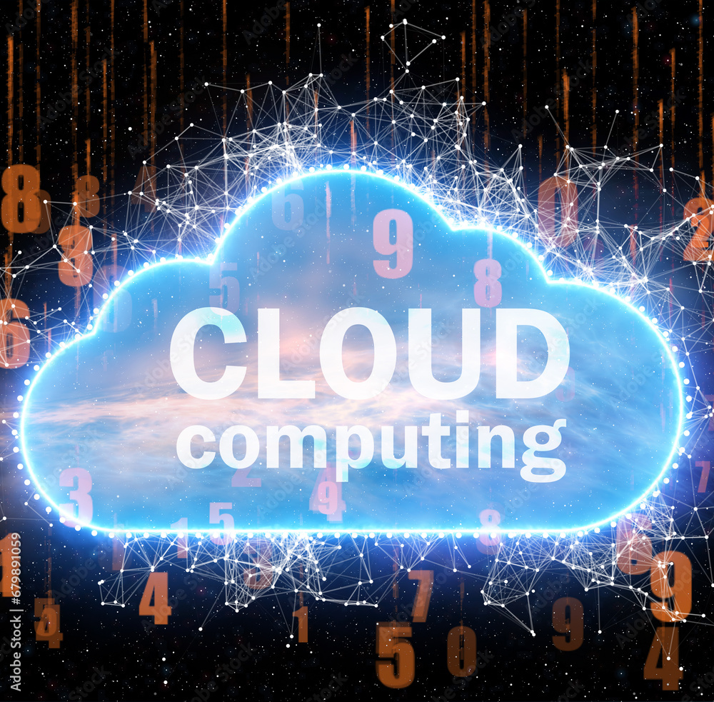 Aufkleber cloud computing concept - 3d rendering