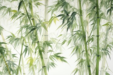 watercolor bamboo painting bamboo Background Bamboo watercolor stems and leaves