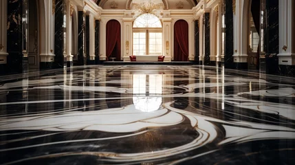 Photo sur Plexiglas Vielles portes a luxurious marble floor with intricate veining and a glossy finish, radiating opulence and elegance.