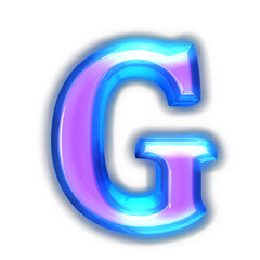 Purple symbol glowing around the edges. letter g