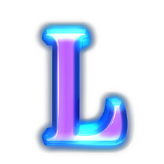 Purple symbol glowing around the edges. letter l