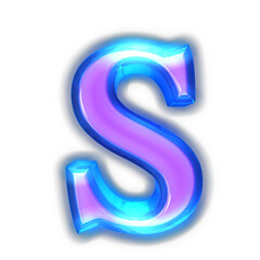 Purple symbol glowing around the edges. letter s