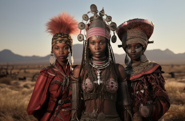 Fototapeta premium African woman in traditional outfit.