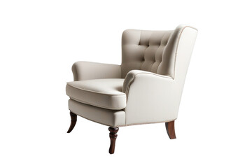 a high quality stock photograph of a single white sofa chair isolated on white background