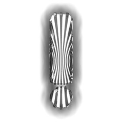 White symbol with ultra thin black luminous vertical straps