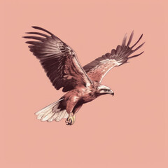 Obraz premium A straightforward sketch of a majestic buzzard 