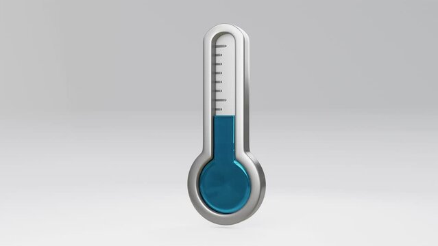 Temperature thermometer 3d illustration icon, Weather cool.