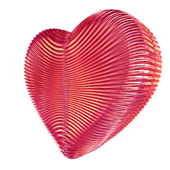 Ribbed pink 3d heart