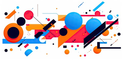 abstract modern style background colored shapes Generative AI
