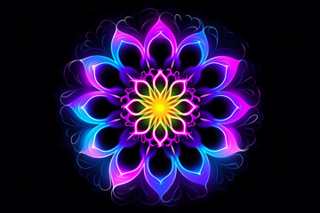 Fototapeta premium Neon fractal background