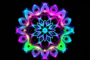 Neon flower art design