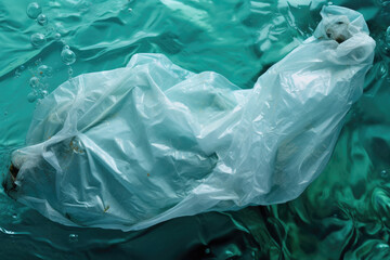 Closeup of a plastic bag. Pollution Concept